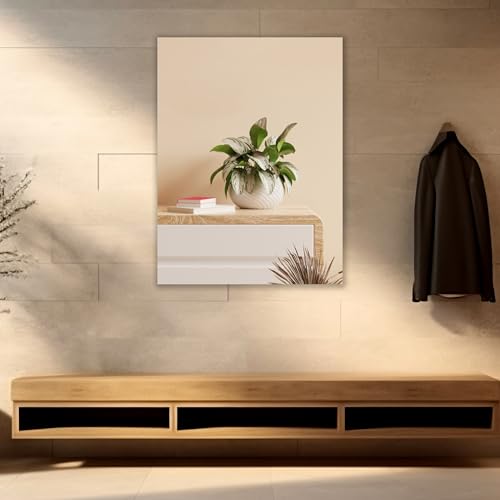 Image of Rectangle Frameless Mirror for Bathroom Wall - Decorative Wall Mount (12x18 inch) for Bedroom, Entryway & Living Room