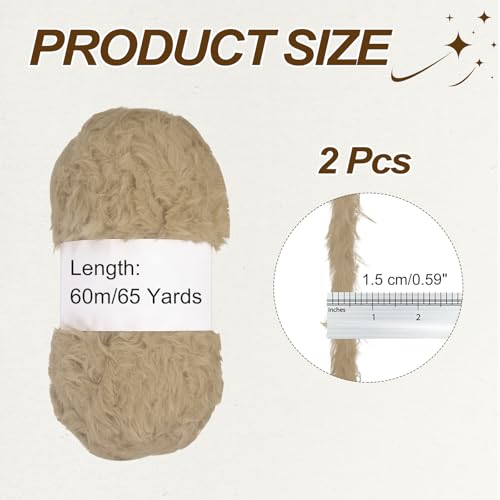 Fil épais duveté imitation fourrure kaki pour couvertures et pulls