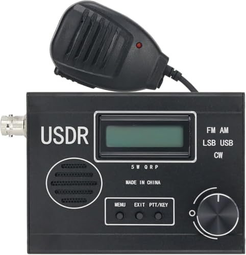 Mai LELU 5W 8-Band SDR Radio Receiver SDR Transceiver FM AM LSB USB CW with Display Screen for USDR USDX, Black