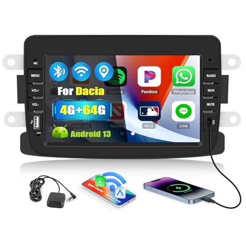 Autoradio multimédia Android 13 pour système audio Dacia Logan