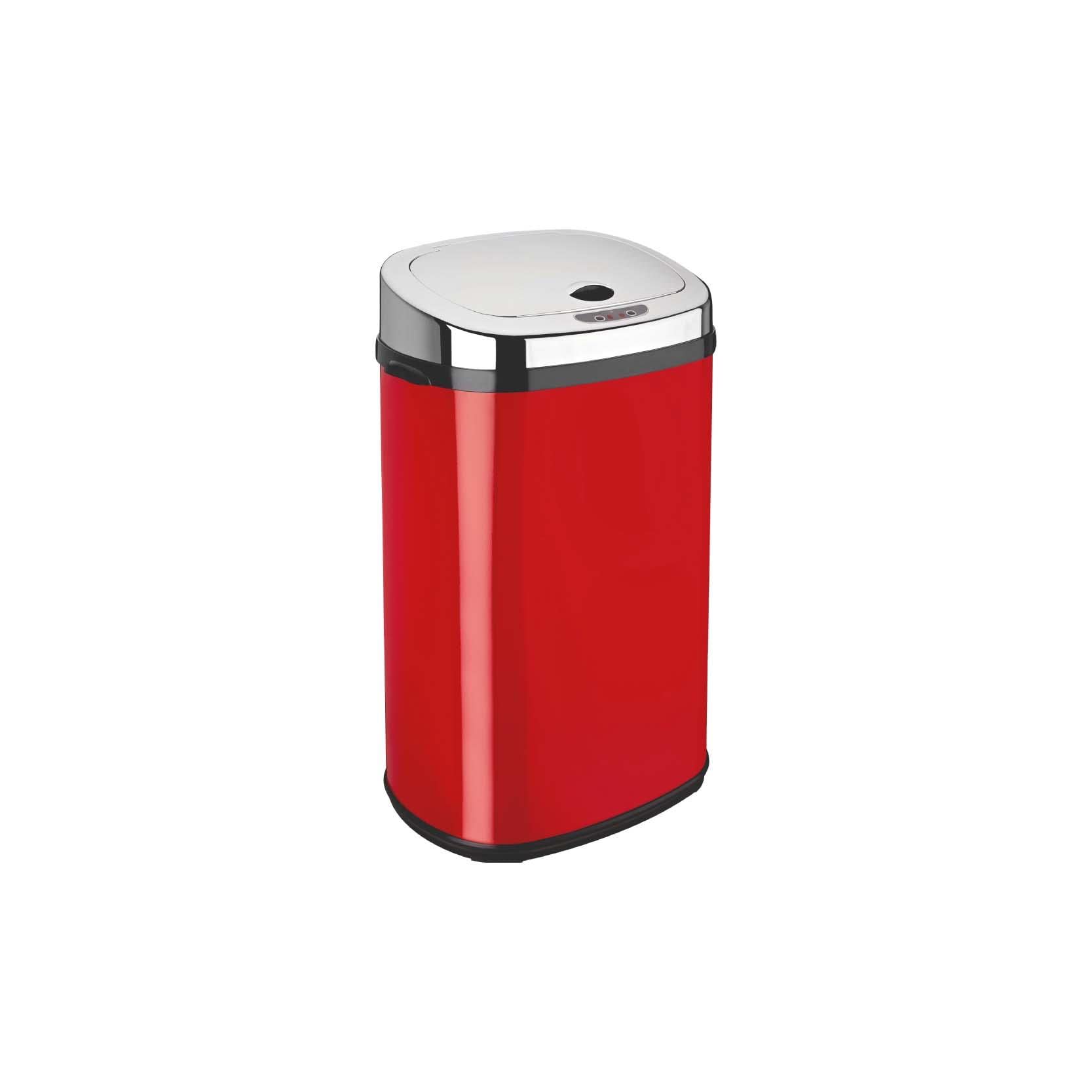 Dihl Rectangle 30L Red Stainless Steel Auto Sensor Kitchen Waste Dust Bin Automatic Motor RED