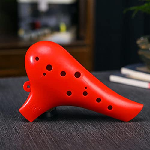 Plastic Ocarina Instrument 12 Hole Alto C Ocarina 12-Hole Zelda Ocarina Instrument Easy Instrument For Children, Beginners (Red) #TOP2