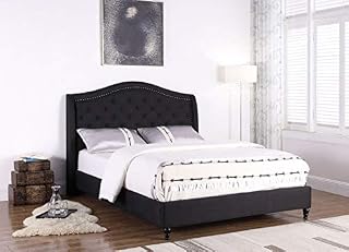 Best Master Furniture Sophie Upholstered Tufted Platform Bed, Black Cal. King California