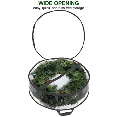 ProPik Christmas Wreath Storage Bag 36" - 2 Pack Clear Christmas Wreath Storage Container- Garland Holiday Artificial Wreath Storage Holder - Water Proof Transparent PVC (36 Inch, Black) by ProPik - Image 3
