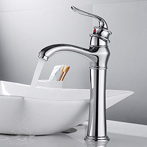 Grifo alto de cascada QYYZTQY para evitar salpicaduras en lavabo de encimera 4