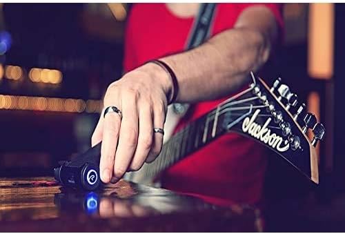 User tuning an electric guitar with Roadie 2