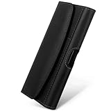 moex Snap Bag für Huawei Ascend Mate 7 Handytasche Gürtel Tasche quer, Handy Gürteltasche mit Clip Halterung, Holster Quertasche PU Leder Etui Damen Herren Magnetverschluss, Schwarz