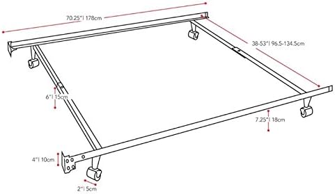 Miniatura 5 de Atlin Designs Marco de cama ajustable de metal tradicional individual a matrimonial en negro