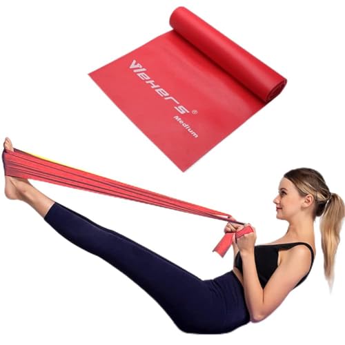 Resistance Bands, Resistance Bands for Women and Men, Skin-Friendly Exercise Band, Workout Resistance Bands for Yoga, Pilates, Physical Therapy, Fitness, Home Workout(Red)