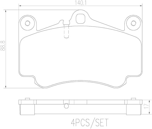 Miniatura 4 de Brembo P65011N Juego de pastillas de freno de disco delantero de cerámica premium PORSCHE OE# 99635194910