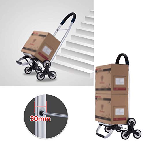 Faltbarer Einkaufswagen, Treppenklettern, Einkaufstrolley mit 6 Rädern, 2,2 kg, leichte Aluminiumlegierung… – Bild 6