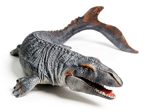 Gemini&Genius Mosasaurus Dinosaur Toy for Kids, Sea Animals Toy Figurine, Realistic Dinosaur Action Figure with Moveable Jaw, 14 Inches Length, Gifts and Collection for Kids or Dino Lovers