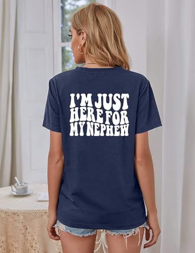 Aunt Shirt Somebody's Feral Aunt T-Shirt for Women: Cool Aunts Club Shirts Funny Auntie Print Tee Auntie Gifts4