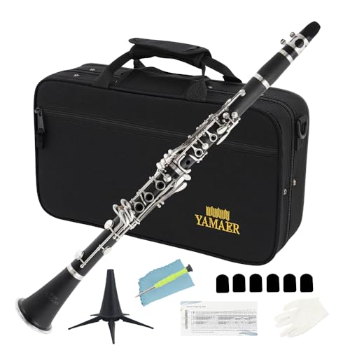 Yamaer Bb Clarinet,Beginner B Flat Clarinets for Adult,band,Wind & Woodwind Musical Instruments (Black)