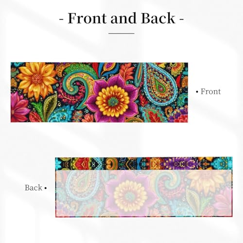 Worltoldb Boho Floral Curtain Valance Short Rod Pocket Window Treatment for Living Room Bedroom Kitchen Bathroom 1 Panel 54" W x 18" L by Worltoldb - Used condition - Image 2