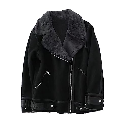Veste d'hiver chaude en fourrure ample pour les promenades urbaines et escapades