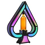DIMEGON LED Lighted Liquor Bottle Display Stand with Remote Control, Ace of Spades Illuminated Home Bar Shelf Rack for all Standard Wine Bottles, 8-10 Hours Multicolor Lighting