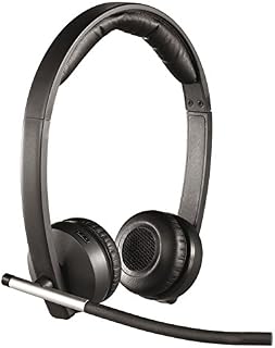 Logitech H820e Wireless Headset, Stereo Headphones with Noise-Cancelling Microphone, USB, Headset Controls, Indicator LED, PC/Mac/Laptop - Black