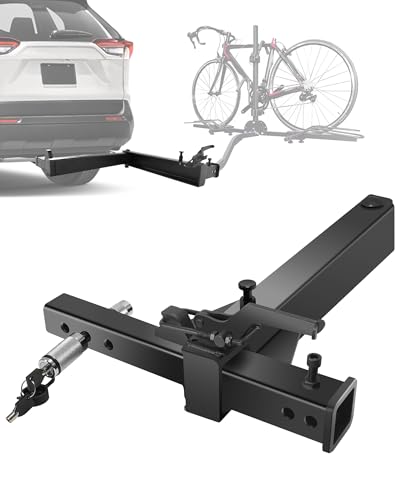 Swing Away Hitch Adapter, 320 lbs Weight Capacity, 90-Degree Swing Arm Swing Hitch, Hitch Mounted Bike Carrier Extension Attachment for Cars, SUVs, Trucks, Vans (Passenger Side)