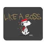 CafePress Peanuts Snoopy Like A Boss Mousepad Non-Slip Rubber Mousepad, Gaming Mouse Pad