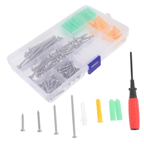 MUCKLILY Drywall Anchors and Screws Kit Screw Anchor Set Assorted Sizes Wall Hanging Kit Concrete Wall Fixing