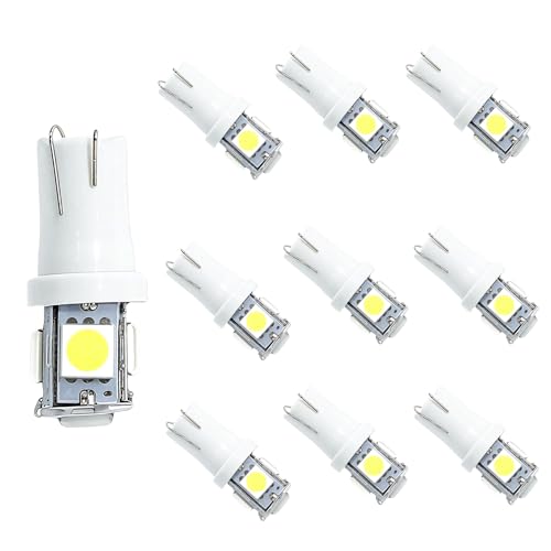 Image of 10PCS 194 LED Bulb, Three-Chip Design LED License Plate Light Bulbs License Plate Light Bulbs Low Power Consumption & Long-Lasting Suitable for most car models (White)