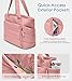 Tote Bag for Women with Zipper, Quilted Puffer Tote Bag with Compartments, Lightweight Puffy Work Bags for Women Travel (Coral Pink)