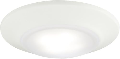 Westinghouse Lighting 6322500 LED pequeño para interiores y exteriores, regulable, montaje en superficie, ubicación húmeda, acabado blanco con lente