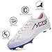 Imagen de NUTTOPL Zapatos de Fútbol para Hombre Spike Profesionales Atletismo Calzado de Fútbol Turf Adolescentes Zapatillas de Deporte Zapatos de Fútbol al Aire Libre de Competición Blanco Azul 43 EU