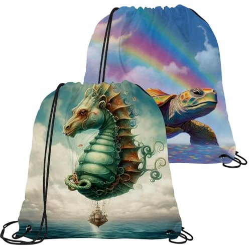 Sac à dos de gym pliable motif hippocampe pour optimiser vos séances de natation