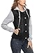 MISS MOLY Women's Hooded Jean Jacket Drawstring Layered Washed Long Sleeve Sweatshirt Hoodie Denim Jacket w 2 Pockets