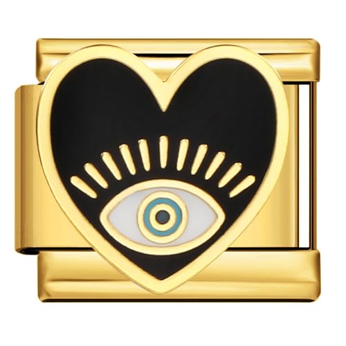 Pulsera de oro de 18k y corazón negro para lucir un estilo amuleto diario en tu muñeca