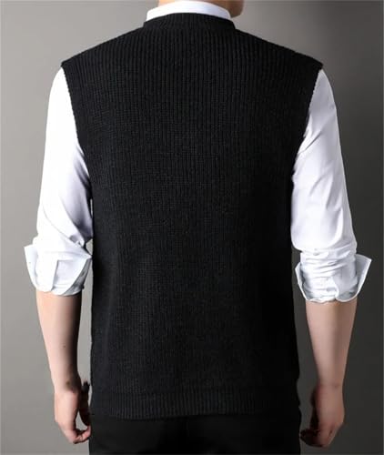 Sleeveless Knit Vests for Men V-Neck Thick Warm Sweater Casual Waistcoat Tops2