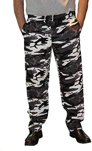 Mens Traditional 100% Cotton Baggy Chef Pant (Camo, M)