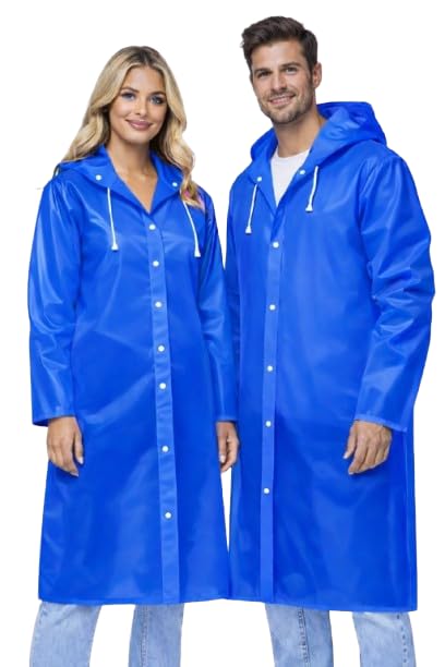Nephar Unisex Long Hooded Waterproof Raincoat for Men & Women | Premium EVA Material | Full Length Button Closure Rain Wear-picture-29
