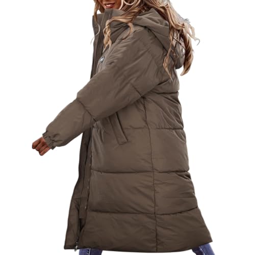 Doudoune chaude doublée pour femme veste d'hiver matelassée longue