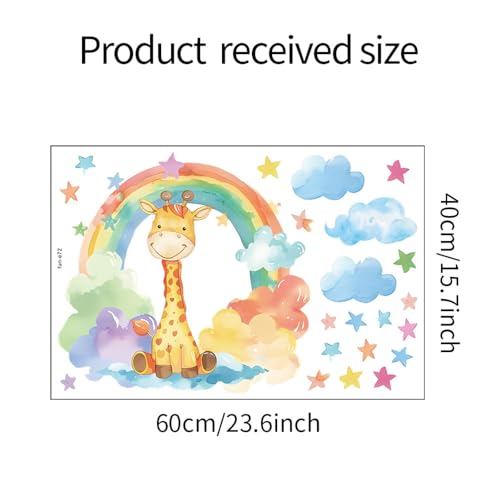 Vinilo decorativo Achang jirafa acuarela para pared infantil miniatura 2
