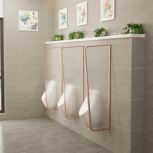 Rose Gold Urinal Screen Partition - 2Pcs Men's Privacy Divider for Public Toilets Schools & Restrooms -Urinal Protection Wall Ideal for High Traffic Areas