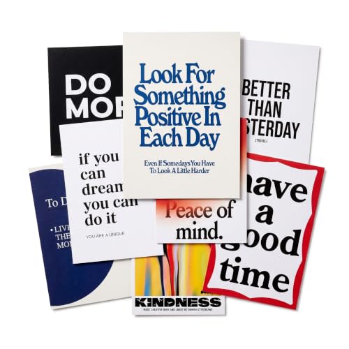 Image of 8 Piece Motivational Poster Set | 300 GSM Multi-Sized Wall Posters with Adhesive Tape | Positive Quote Art Prints for Bedroom, Room Decor, Home Decor, Living Room & Aesthetic Wall Decor