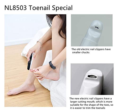 Electric Nail Grinding Machine Black And White Stainless Steel Nail Cut Toenail Clipper Cutter Metal Case For 12+ Years Adults Nl8503 (Black/White) #TOP5