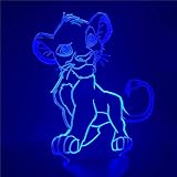 Festival 3D Illusion Lampe LED Veilleuse Dessin Animé Le Roi Lion Simba Couleur Changeante Nouveauté Chambre Lit pour Noël Cadeau Maison