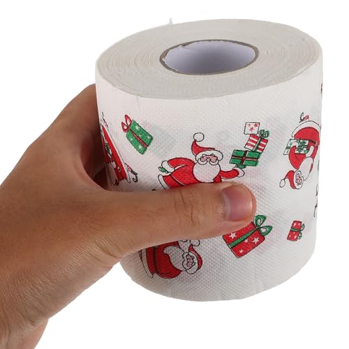 Toalla de invitados navideña en rollo de papel decorativo de Papá Noel para regalar 4