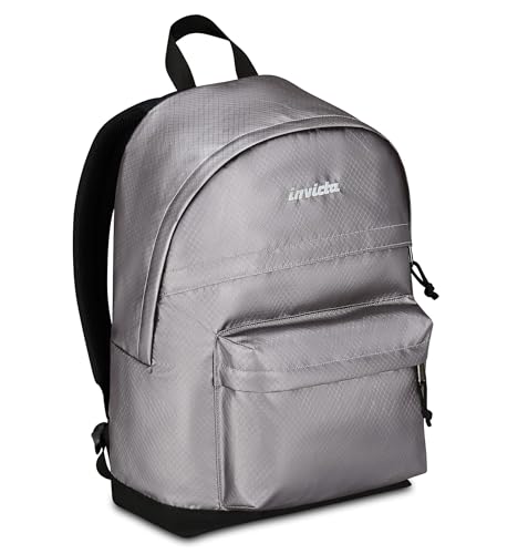 Sac à dos école Invicta léger compartiment ordi 13 pouces cartable gris 23L