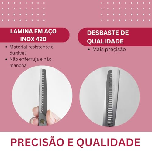 Tesoura Para Cabelo Desbaste Simples NYBC Beauty - 6 3/4