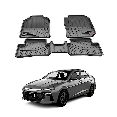 Image of GFX Tpv Premium 3D Life Long Car Floor Mats Compatible with Verna 2023 Onward, Black