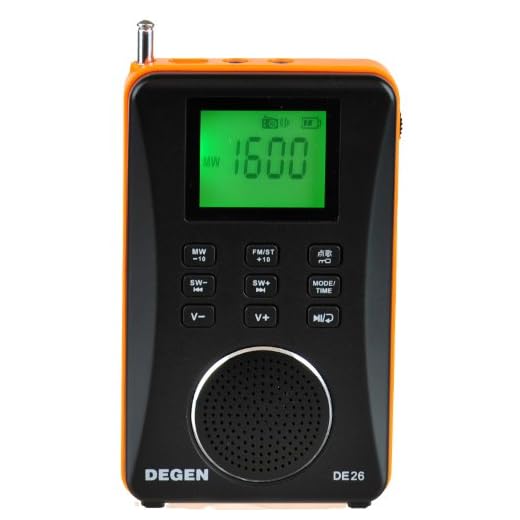 DEGEN DE26 3-in-1 Rechargeable AM/FM Shortwave Radio, Portable Speaker & MP3 Player with Built-in Micro SD/TF Card Reader
