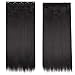 S-noilite One Piece Clip in Hair Extensions Straight Long Thick Natural with 5 Clips Replaceable Hairpiece for Women Add Hair Length and Thickness - 30 inch Natural Black