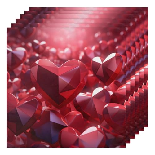 Servilletas de Tela Corazón Multicolor Pack 6 50.5x50.5 cm