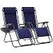 JEAREY Zero Gravity Chairs Set of 2, Adjustable Patio Recliners, Navy Blue