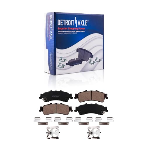 Image of Detroit Axle - Rear Brake Kit for 1999-2006 Chevy GMC Sierra Silverado 1500 | 2000-2001 Tahoe Yukon, 2003-2005 Astro Safari Replacement Drilled Slotted Disc Brake Rotors Ceramic Brake Pads: 12.78 inch inch